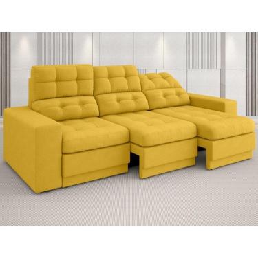 Imagem de Sofá Jobim 2,05m Assento Retrátil e Reclinável Velosuede - NETSOFAS