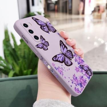 Imagem de Capa de celular com borboletas roxas para Huawei P40 P50 P30 P20 Pro Lite Nova 5t Y7A Mate 40 30 20 Pro Lite, capa de silicone líquido, roxo claro 1, para Nova 5T