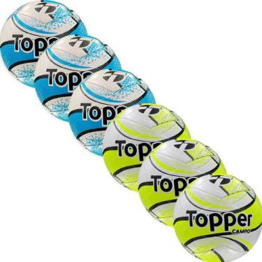 Imagem de Kit Com 6 Bolas De Futebol Campo Topper Slick Usee Brasil Original, So