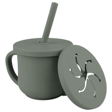 Imagem de Copo Silicone Infantil Canudo 2 em 1 Snack Piccolo Infanti