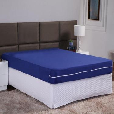 Imagem de Capa De Colchão Casal 25Cm Zíper Protetor Malha Lisa 1 Peça