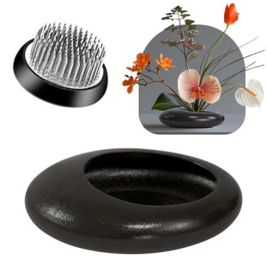 Imagem de Elifinds Kit De Vaso Sapo Com Flores, Arranjo Ikebana, Cerâmica Gota D'Água E Sapo, (Marrom Escuro, Tamanho Pequeno)