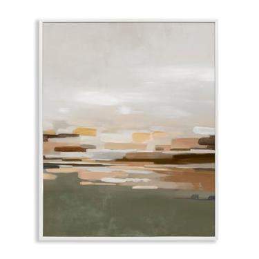 Imagem de Stupell Industries Design de arte giclée emoldurado branco incomum com abstração verde por Emma Peal, 20 x 16