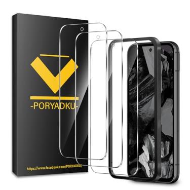 Imagem de Pacote com 3 protetores de tela para Google Pixel 8a com ferramenta de fácil instalação, reconhecimento de impressões digitais, antiarranhões, compatível com capas, protetor de tela para Pixel 8a