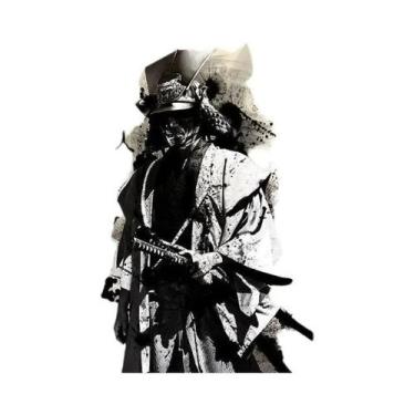 Imagem de Pôsteres De Arte De Parede De Samurai Japonês Moderno, Preto E Branco,