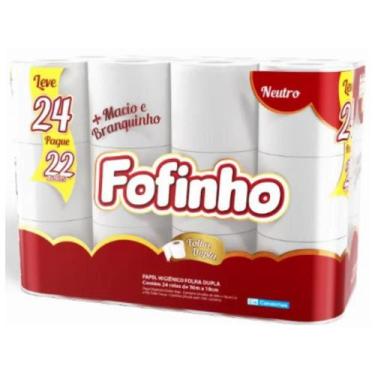 Imagem de Kit c/ 4 Papel Higienico Fofinho Nat Folha Dupla 30m 24un