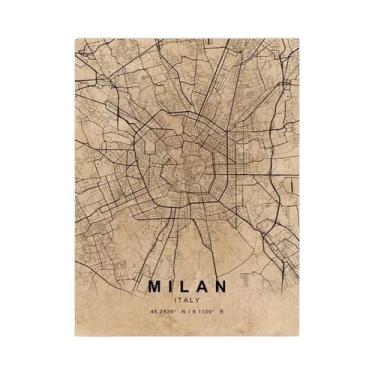 Imagem de Pintura Em Tela De Mapa Personalizado Da Cidade Paris Londres Nova Ior