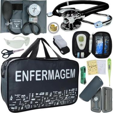 Imagem de Kit Enfermagem Cores Bolsa Top Premium + Medidor Glicose - Love Saude,