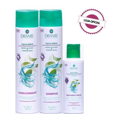 Imagem de Kit Shampoo + Condicionador para cabelos oleosos E Esfoliante - Dihair