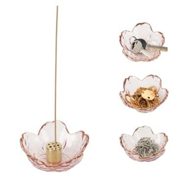 Imagem de Suporte de incenso para palitos, tigela de vidro feita à mão com 9 furos para decoração de casa, meditação, ioga, decoração de SPA, pegue facilmente todos os incensos