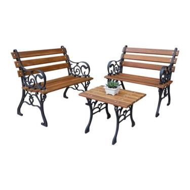 Imagem de Conjunto de jardim francês 2 poltronas e 1 mesa de centro - Madeira St