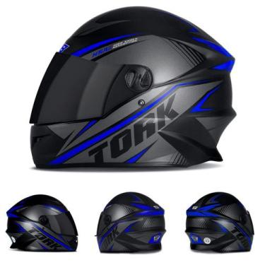 Imagem de Capacete Fechado Moto Modelo R8 Várias Cores Tamanho 56 58 60 Viseira 