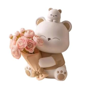 Imagem de hezhuhe2258 Ornamentos de mesa ornamento de mesa foyer sala de estar armário de TV decoração nicho presente de inauguração adequado para estudo, escritório (marrom)