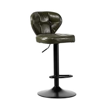 Imagem de Cadeira de bar cadeira de bar elevável (63-83 cm) moderna simples couro PU encosto cadeira de bar pode girar banco alto bancos de bar ajustáveis (cor: D)