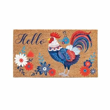 Imagem de Evergreen Flag Tapete de porta patriótico | capacho de fibra de coco de 71 cm x 40 cm | Tapete de boas-vindas para entrada externa da porta da frente | Tapetes sem deslizamento para entrada interna