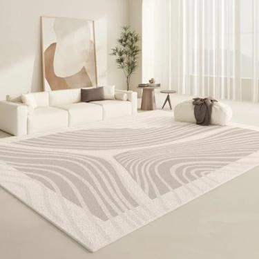 Imagem de Tapetes estilo creme para sala de estar, tapete macio e fofo, minimalista, para sala de estar, decoração de quarto e cabeceira (180 x 200 cm (70 x 78 pol.) / jds-250717000252)
