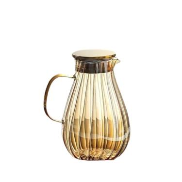 Imagem de Potes de Bebida Jarra de Vidro 1.8L Borossilicato e Aço Inox Cozinha Mesa Suco Água(Dourado)