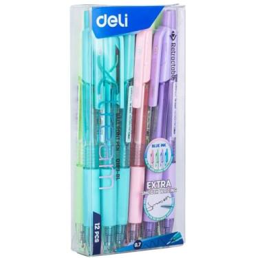 Imagem de Kit de Canetas Esferográficas, Deli, Xtream, Ponta Mini, 0,7 mm, Caixa com 12