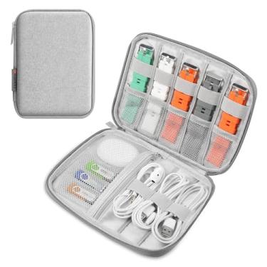 Imagem de Caixa organizadora de pulseira de relógio para fones de ouvido/disco U/estojo de armazenamento de cabo digital (cinza)