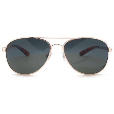 Imagem de Óculos de sol aviador para homens e mulheres, óculos de sol piloto clássicos masculinos e femininos, óculos de sol de metal durável, Dourado, Mediun