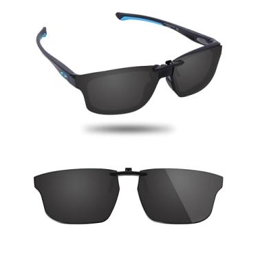 Imagem de Fiskr Óculos de sol polarizados de encaixe para Oakley Crosslink Fit OX8142 56 mm - Proteção UV - Ajuste universal para homens e mulheres - Preto clássico