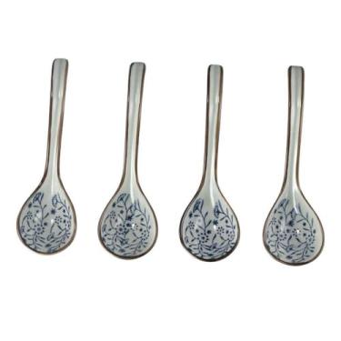 Imagem de Colheres de sopa para adultos, utensílios de mesa para bebês, estilo japonês, talheres de cerâmica (B)