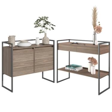 Imagem de Conjunto Buffet Compacto E Aparador Industrial Affara