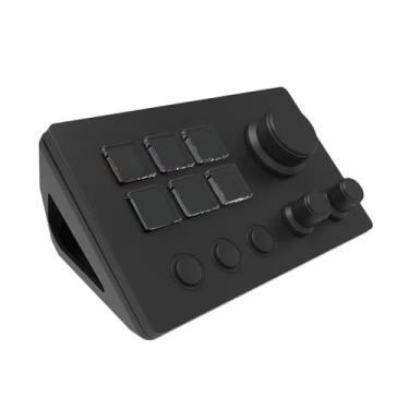 Imagem de predolo Teclado de atalho para jogos com controle de fluxo, portátil, fácil de usar, 3 botões, teclado macro de streaming inteligente para jogos de streaming, Preto