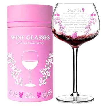 Imagem de Presentes de taça de vinho personalizados, aniversário romântico I Love You Blessings for Mom, aniversário exclusivo, Natal, presentes de memorial para mãe (presente para mãe)