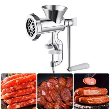 Imagem de Moedor de Carne Manual em Alumínio Fundido, Tamanho 12, Sistema de Fixação por Morsa, Desmontável, 23 x 9,5 x 16 cm, com Manivela
