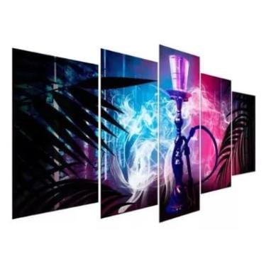 Imagem de Kit quadro decorativo 5 peças 95x60cm Mosaico Narguile Lounge