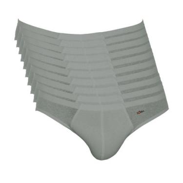 Imagem de Kit 10 Cuecas Zorba Slip Algodão 791 Grafite - P, Grafite, P
