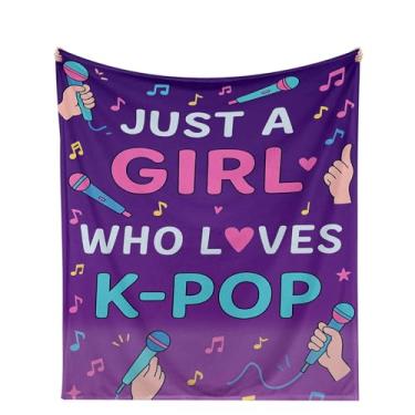 Imagem de XPENMULBOJA Kpop Merch, cobertor coreano Kpop, presentes para mulheres, presentes pop K para meninas adolescentes, cobertor de música pop K para mulheres, cobertores coreanos 152 x 127 cm, para