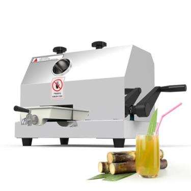 Imagem de JYXYXSCP Máquina manual de suco de cana, prensa de cana de açúcar comercial com 3 rolos, espremedor extrator de aço inoxidável, separação de suco de escória