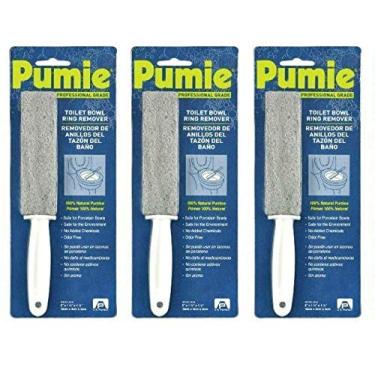 Imagem de PUMIE Removedor de anel de vaso sanitário, TBR-6, pedra-pomes com alça, remove anéis e manchas desagradáveis de vasos sanitários; pias; banheiras; chuveiros, seguro para porcelana, pacote com 3