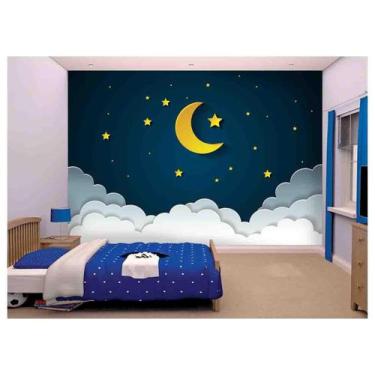 Imagem de Papel De Parede Infantil Céu Estrelas Noite  Azs112 - Você Decora