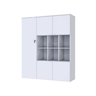 Imagem de Armário Alto Com nichos E 05 Portas 161,5x135x42cm Wlan135 Branco Chess