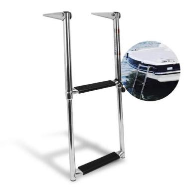 Imagem de Escada Telescópica Dobrável Em Aço Inox Com 2 Degraus - Sunfine Marine