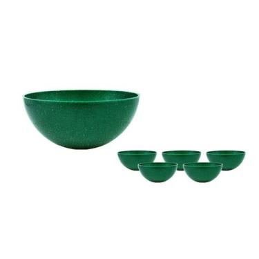 Imagem de Kit 6 Mini Bowl Fibra Madeira Green Colors Verde 240Ml - Bb Store
