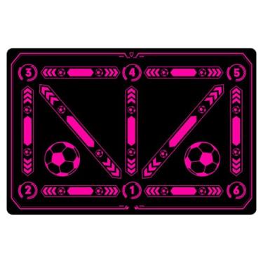 Imagem de Tapete de treinamento de futebol para meninas, rosa, equipamento de treinamento de habilidades de futebol com bolsa de armazenamento