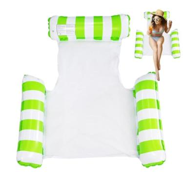 Imagem de Boias infláveis de piscina – cadeiras flutuantes | assentos reclináveis rede aquática para mulheres, homens, hotel, praia, atividades ao ar livre, reuniões de família, festa, piquenique, parque