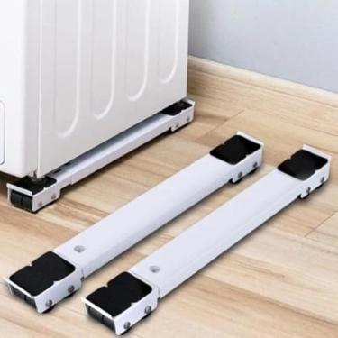 Imagem de Suporte universal de alumínio para polias, adequado para frigoríficos e máquinas de lavar louça, com rodízios silenciosos e design antiderrapante. (Edição de comum)