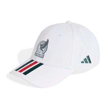 Imagem de adidas Boné de beisebol unissex adulto México México com 3 listras, branco/Aurora Ivy/Better Scarlet, tamanho único