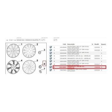 Imagem de Calotinha Central da Roda Fiat Grand Siena 2012-2021 100218847