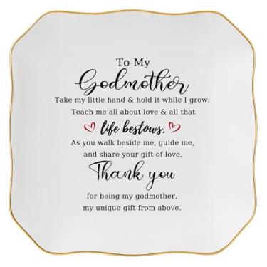 Imagem de Jelershy Bandeja de joias para presente de madrinha - To My Godmother Natal, Dia dos Namorados, Dia das Mães, presentes de aniversário para madrinha da afilhada, presentes de Madrina - Thank You for