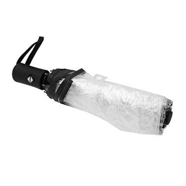 Imagem de GLOGLOW Chuva Transparente Automática, Guarda-chuva Dobrável Triplo Portátil, Guarda-chuva Dobrável Grande e Transparente para Mochila de Golfe, Viagem, Casamento, Namoro, Formatura, Eventos Ao Ar