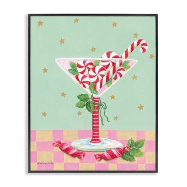 Imagem de Stupell Industries "Festive Peppermint Martini", arte giclée emoldurada, preta, 28 x 35 cm