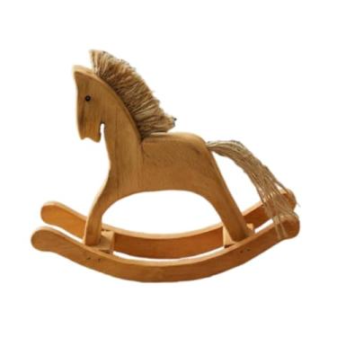 Imagem de Generic Estatueta de Cavalo de Balanço em Madeira para Decoração de Quarto Infantil, L