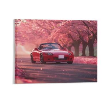 Imagem de HouLaiZhe Jdm rosa carro S2000 flor de cerejeira pôsteres tela estética decoração de quarto pintura de parede impressões galeria sala decoração de parede para quarto sala de estar escritório 11 x 14