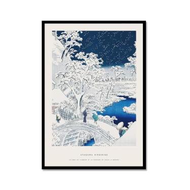 Imagem de Pôster Hasui Kawase Ohara Koson Impressões Katsushika Hokusai Pintura em Tela Onda Japonesa Arte de Parede Hiroshige Imagens para Decoração de Casa (SKU15,12 x 45,7 cm = (30 x 45 cm), Moldura de metal